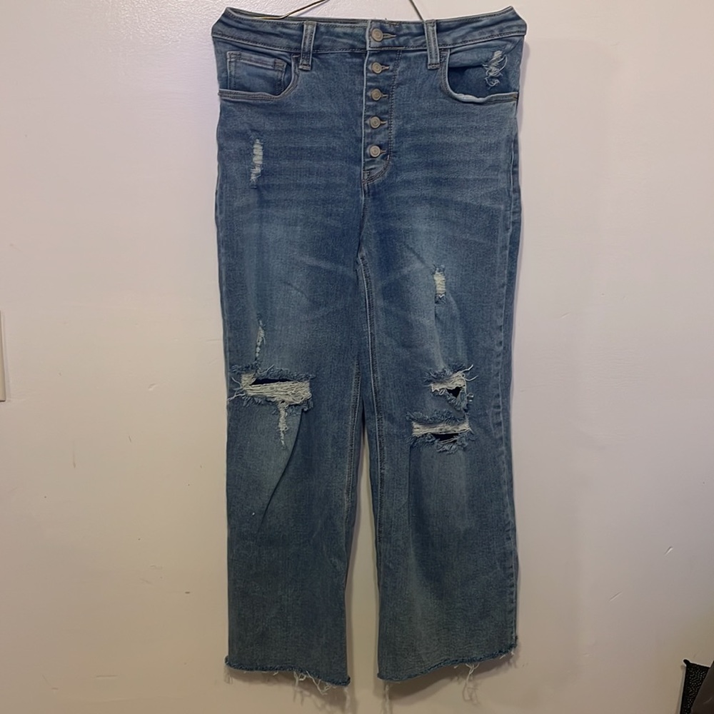 SO ripped Super high rise wide leg jeans size 5/27W